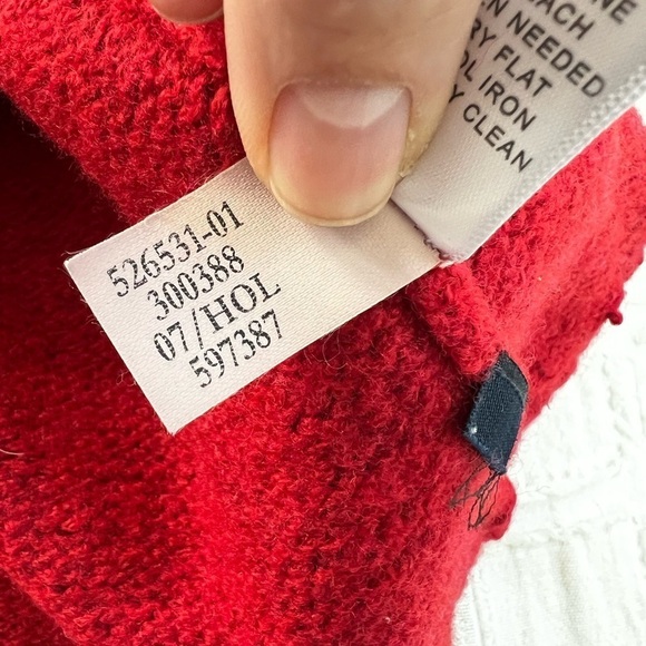 Banana Republic Red Wool Blend Cowl Turtleneck Holiday Festive Dress Girls S - Picture 8 of 11